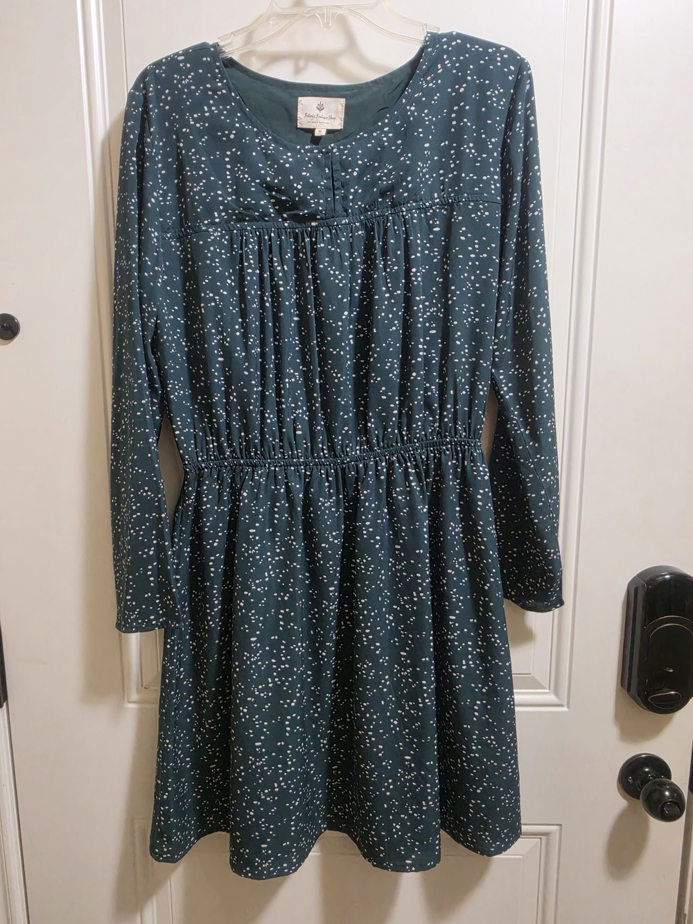 Betsey's Boutique Shop Dark Green Polka Dot Dress - Women’s Size Medium